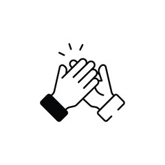 High Five icon design with white background stock illustration