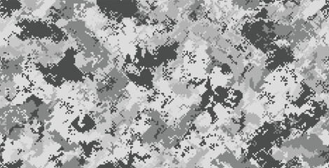 Seamless gray military camouflage pixel pattern.