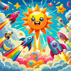 Rocket Invasion Vector Art