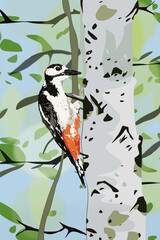 Illustration of a woodpecker