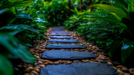 Stone path garden design ideas landscaping backyard walkway plants rock pebble nature zen peaceful scenic