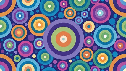 Seamless pattern with circles in retro style. Vector illustration.
