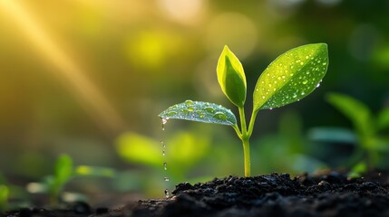 Nurturing growth sustainable supply chain management practices in nature plant lush environment close-up perspective