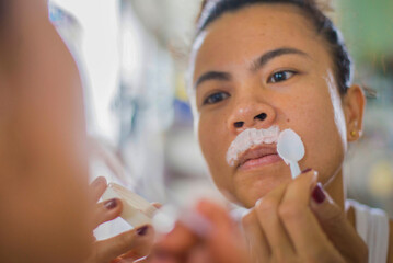Removal of mustaches and unwanted hair that appear on women's faces.