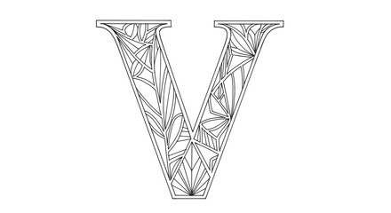 Isolated Intricate Letter V