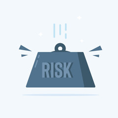 illustration of load with risk symbol, impact of danger of failure