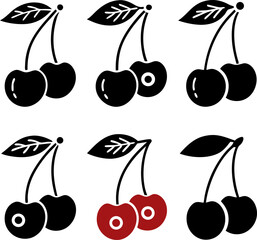 cherry fruit icon  cherry silhouette vector (1).eps