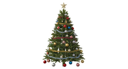 Isolated Decorated Christmas Tree