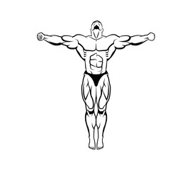 Fitness Logo with Bodybuilder posing