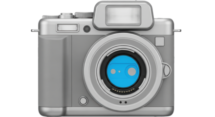 Isolated Silver Camera