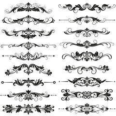 Ornamental vintage decorative borders in black and white design  