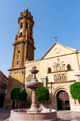 Fototapeta premium Exterior of the Royal Collegiate Church of San Sebastián in Antequera, one of the charming Andalusian cities (Spain), Europe