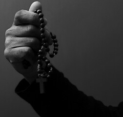 Praying to God with hands together stock image stock photo