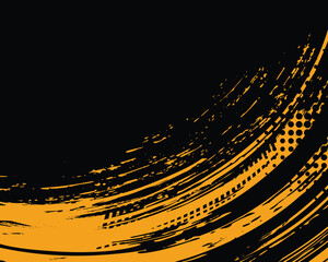 Abstract black yellow brush stroke texture background