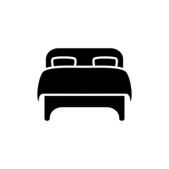 	
double bed icon, simple flat style, vector illustration, symbol, design logo template pictogram, for ui or ux isolated on white for mobile app, editable