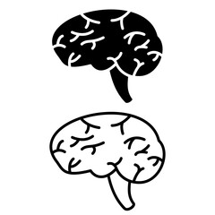 brain icon, simple flat style, vector illustration, symbol, design logo template pictogram, for ui or ux isolated on white for mobile app, editable