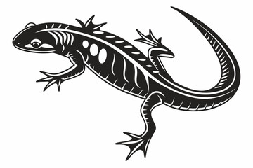 Obraz premium newt sihouette black vector 