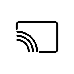 Screen Cast Icon, Vector Illustration, Symbol, Design Logo Template Pictogram, for UI or UX Isolated on White for Mobile App, Editable