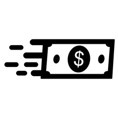 fast money transfer, finance icon, simple flat style, vector illustration, symbol, design logo template pictogram, for ui or ux isolated on white for mobile app, editable