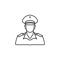police icon, simple flat style, vector illustration, symbol, design logo template pictogram, for ui or ux isolated on white for mobile app, editable