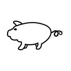 pig icon, simple flat style, vector illustration, symbol, design logo template pictogram, for ui or ux isolated on white for mobile app, editable