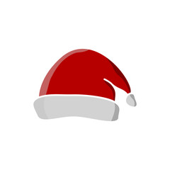 Santa Claus hat, christmas hat icon, simple flat style, illustration, logo sign symbol pictogram template, for ui or ux isolated on white for mobile app, editable