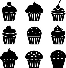 simple cupcake icon set  bakery food graphic desse (1).eps