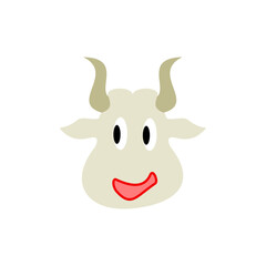 cute cow head icon, smiling cow, simple flat style, vector illustration, symbol, design logo template pictogram, for ui or ux isolated on white for mobile app, editable