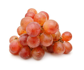 Bunch of red grapes Isolated on white background.