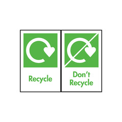 RECYCLE -DONT RECYCLE VECTOR SIGN SYMBOL LOGO