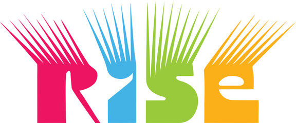 RISE Colorful Logo Design with Dynamic Rays