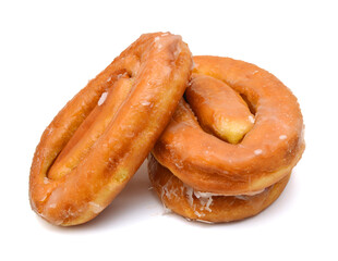Sugary donut isolated on a white background