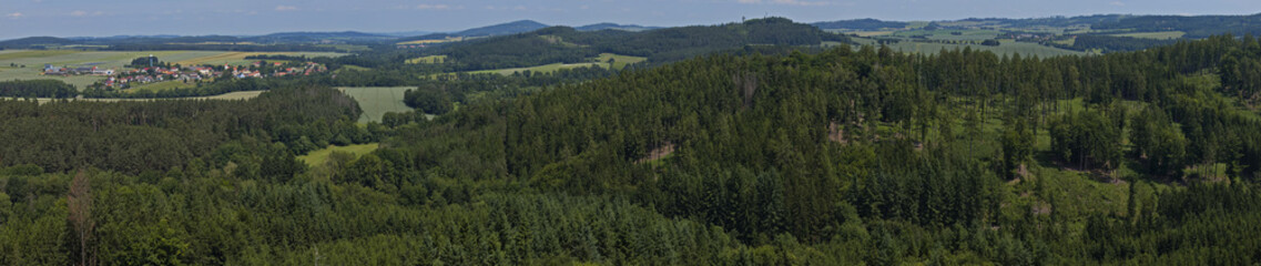 View from the tower of castle Selmberk near Mladá Vožice,Tábor District,South Bohemian Region,Czech republic,bohemia,Europe
