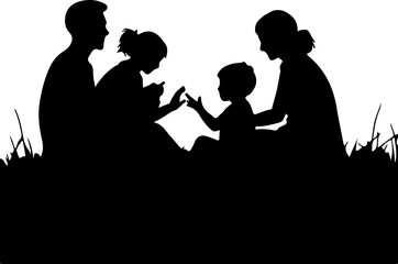 silhouette of a family