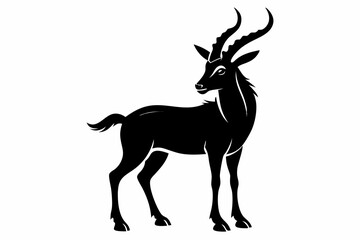 Fototapeta premium markhor sihouette black vector 