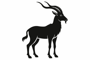 Obraz premium markhor sihouette black vector 