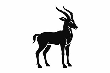 Obraz premium markhor sihouette black vector 