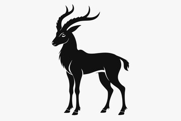 Fototapeta premium markhor sihouette black vector 