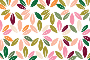 Abstract floral frame background with boho botanical leaves on white background
