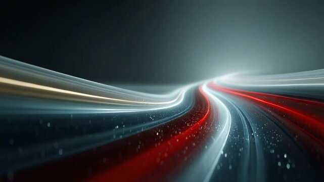 Futuristic Abstract Light Trails on a Dark Background, Dynamic and Colorful