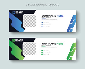 Multipurpose corporate creative and modern business email signature or email footer layout template design. Professional business email signature design template.