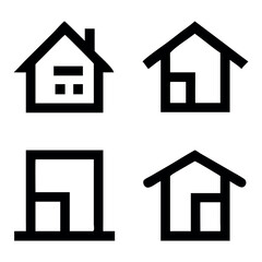 Home and building icons set. Illustration 