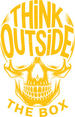 Think Outside the Box Creative Skull Graphic Design  Inspirational Typography