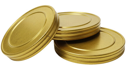 Isolated Golden Film Reels