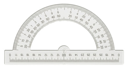 Isolated Transparent Protractor Measurement Tool
