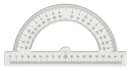 Isolated Transparent Protractor Measurement Tool