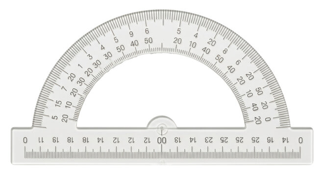 Isolated Transparent Protractor Measurement Tool