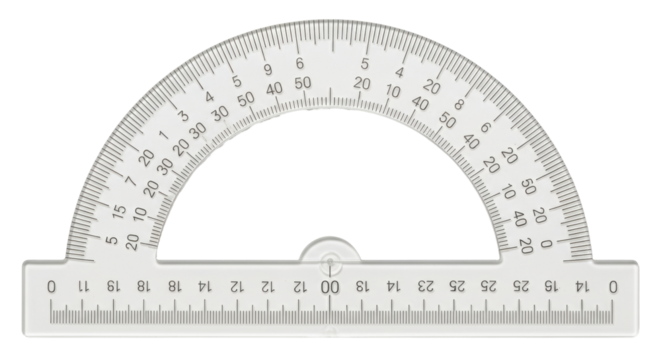 Isolated Transparent Protractor Measurement Tool