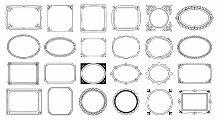 Collection of decorative frames in various shapes and ornate border designs