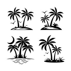 Fototapeta premium Palm tree icon with coconut tree vector for logos and vector